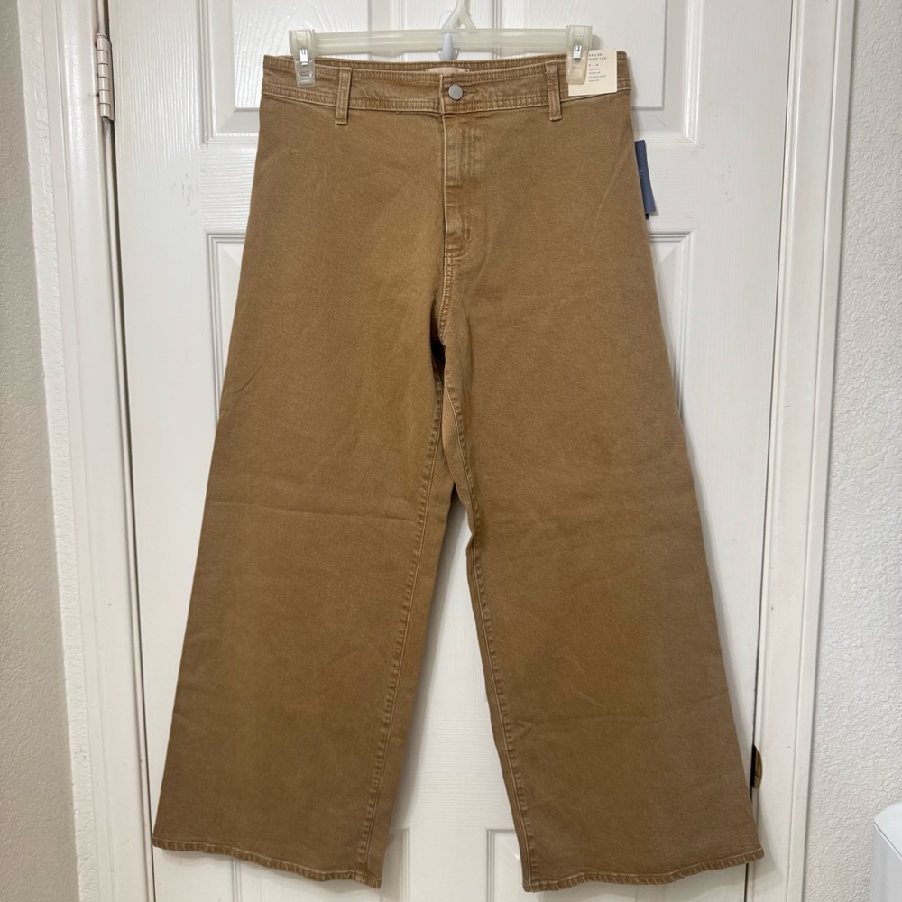 Universal Thread Sailor Wide-Leg Denim Jean Women’s Size 12 Tan High Rise NWT